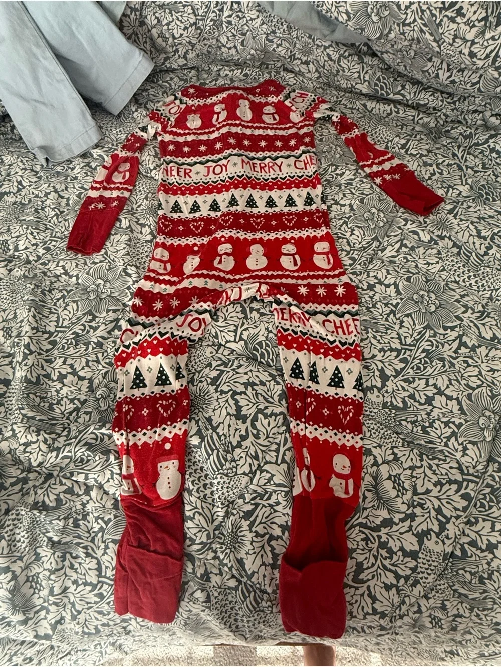 Little Sleepies Red Holiday Snowman One-Piece Footie Pajamas